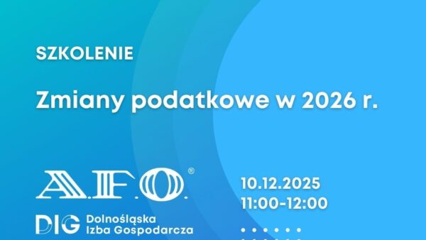 SZKOLENIE: Zmiany podatkowe w 2026 r.